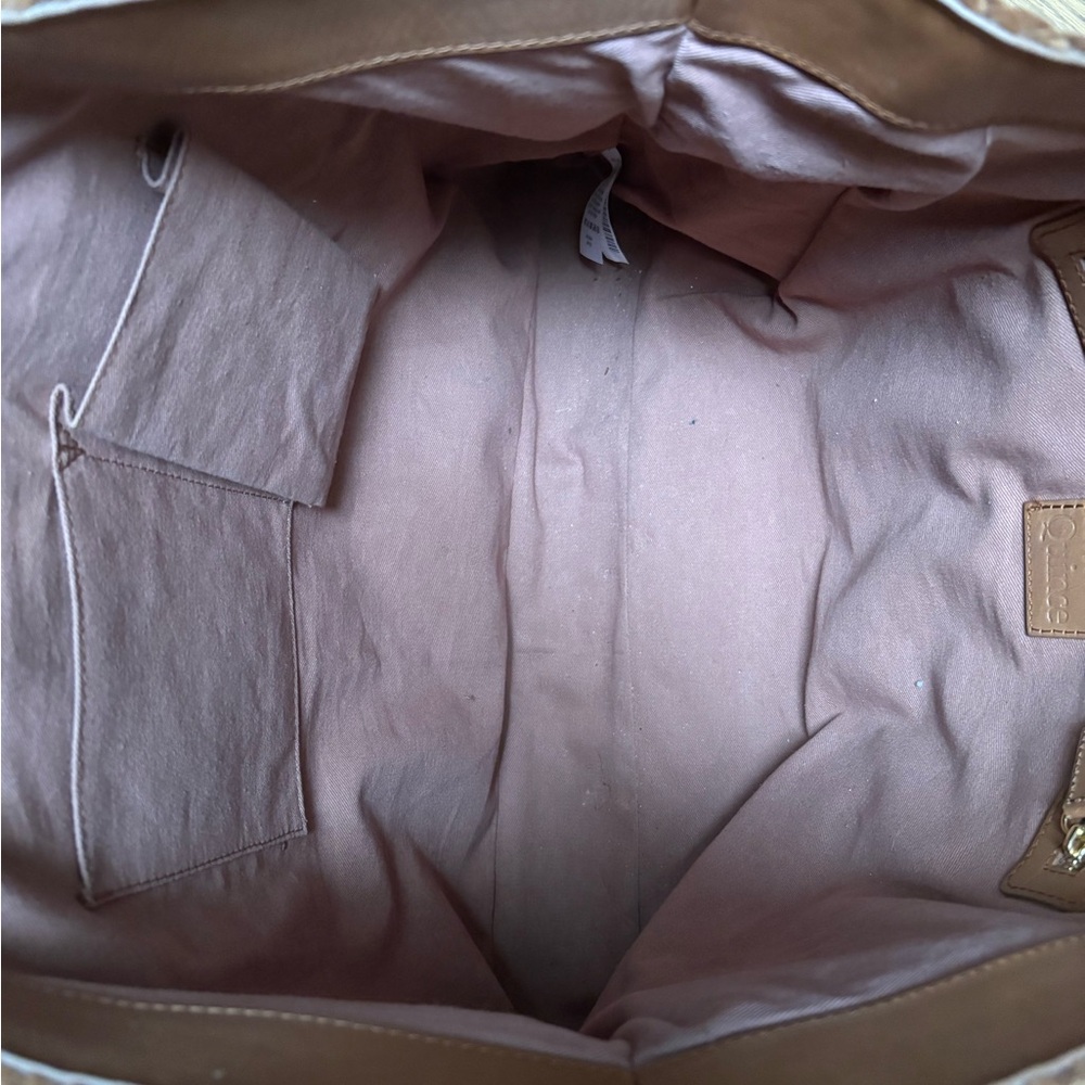 Quince Italian Leather Handwoven Tan Tote - Picture 8 of 9